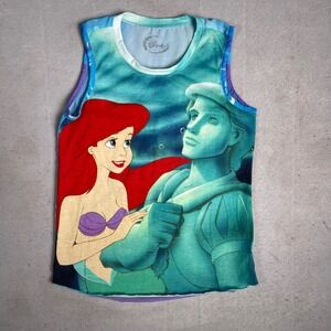 Disney Ariel Sheer Tank Top The Little Mermaid Graphic Sleeveless Woman Sz Small